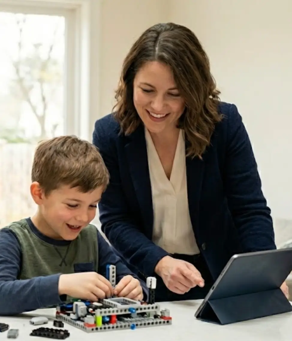 Child confidently speaking in a live 1-on-1 online public speaking class on StudyQuark